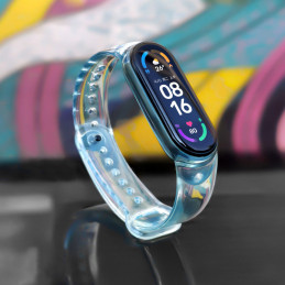 Keičiama silikoninė apyrankės apyrankė apyrankė skirta Xiaomi Mi Band 6/ 5 Blue
