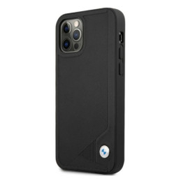 BMW Leather Deboss dėklas iPhone 12 Pro Max - juodas