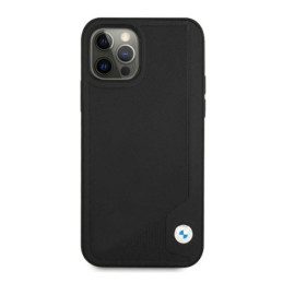 BMW Leather Deboss dėklas iPhone 12 Pro Max - juodas
