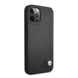 BMW Leather Deboss dėklas iPhone 12 Pro Max - juodas