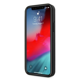 BMW odinis perforuotas šoninis dėklas iPhone 12 Pro Max - juodas
