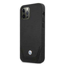 BMW odinis perforuotas dėklas iPhone 12 Pro Max - juodas