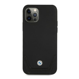 BMW odinis perforuotas dėklas iPhone 12 Pro Max - juodas