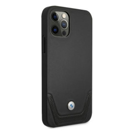 BMW odinis perforuotas dėklas iPhone 12 Pro Max - juodas