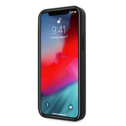 BMW Leather Curve Perforate dėklas iPhone 12 / iPhone 12 Pro - raudonas