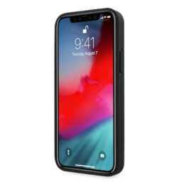 Mercedes Leather Perforated Area dėklas iPhone 12 Pro Max - juodas