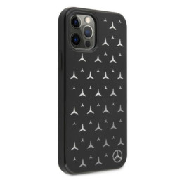 Mercedes Silver Stars Pattern dėklas, skirtas iPhone 12 Pro Max - juodas