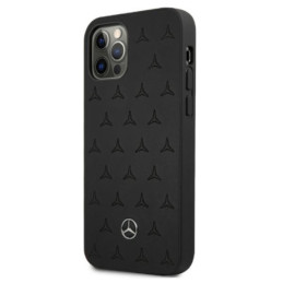 Mercedes Leather Stars Pattern dėklas, skirtas iPhone 12 Pro Max - juodas