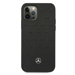 Mercedes Leather Stars Pattern dėklas, skirtas iPhone 12 Pro Max - juodas