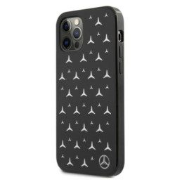Mercedes Silver Stars Pattern dėklas, skirtas iPhone 12 / iPhone 12 Pro - juodas