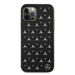 Mercedes Silver Stars Pattern dėklas, skirtas iPhone 12 / iPhone 12 Pro - juodas