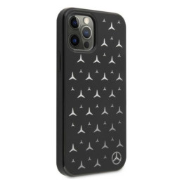 Mercedes Silver Stars Pattern dėklas, skirtas iPhone 12 / iPhone 12 Pro - juodas