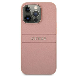 Guess Saffiano Stripe dėklas, skirtas iPhone 13 Pro Max - rožinis