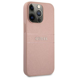 Guess Saffiano Stripe dėklas, skirtas iPhone 13 Pro Max - rožinis