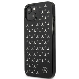 Mercedes Silver Stars Pattern dėklas iPhone 13 mini - juodas