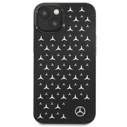 Mercedes Silver Stars Pattern dėklas iPhone 13 mini - juodas