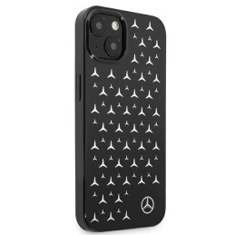 Mercedes Silver Stars Pattern dėklas iPhone 13 mini - juodas