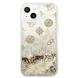 Guess Peony Liquid Glitter dėklas iPhone 13 mini - auksinis