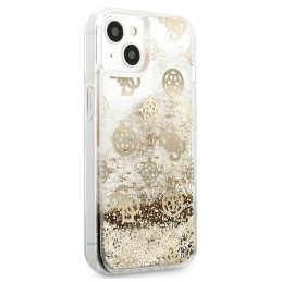 Guess Peony Liquid Glitter dėklas iPhone 13 mini - auksinis