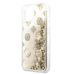 Guess Peony Liquid Glitter dėklas iPhone 13 mini - auksinis