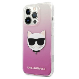Karl Lagerfeld Choupette Head dėklas iPhone 13 Pro Max - rožinis
