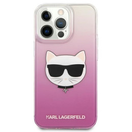 Karl Lagerfeld Choupette Head dėklas iPhone 13 Pro Max - rožinis