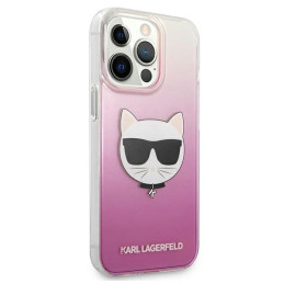 Karl Lagerfeld Choupette Head dėklas iPhone 13 Pro Max - rožinis