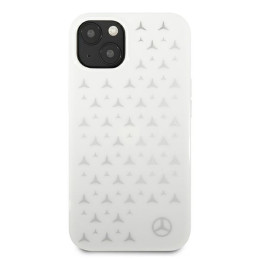 Mercedes Silver Stars Pattern dėklas iPhone 13 - baltas