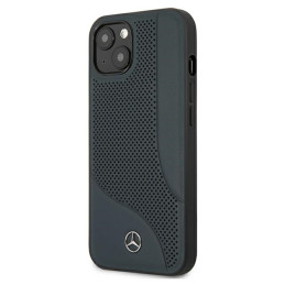 Mercedes Leather Perforated Area dėklas iPhone 13 mini - tamsiai mėlynas