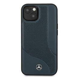 Mercedes Leather Perforated Area dėklas iPhone 13 mini - tamsiai mėlynas