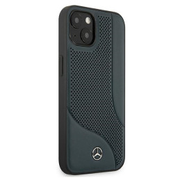 Mercedes Leather Perforated Area dėklas iPhone 13 mini - tamsiai mėlynas
