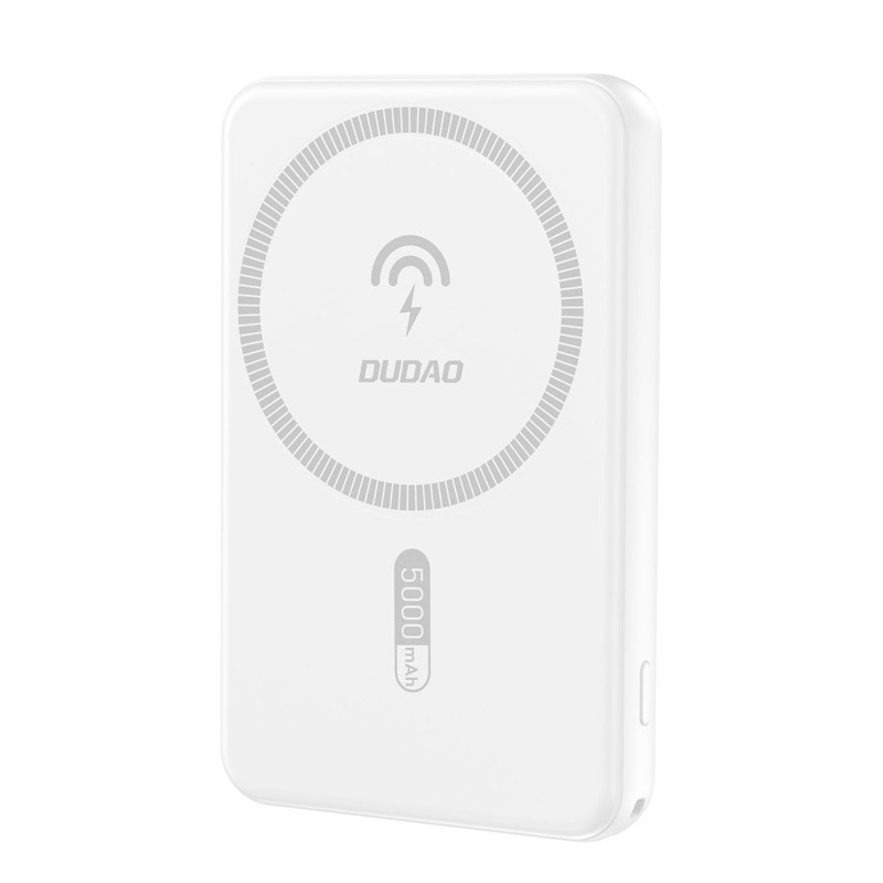 Dudao K14S USB-A / USB-C / MagSafe belaidis maitinimo blokas 20W 5000mAh - baltas