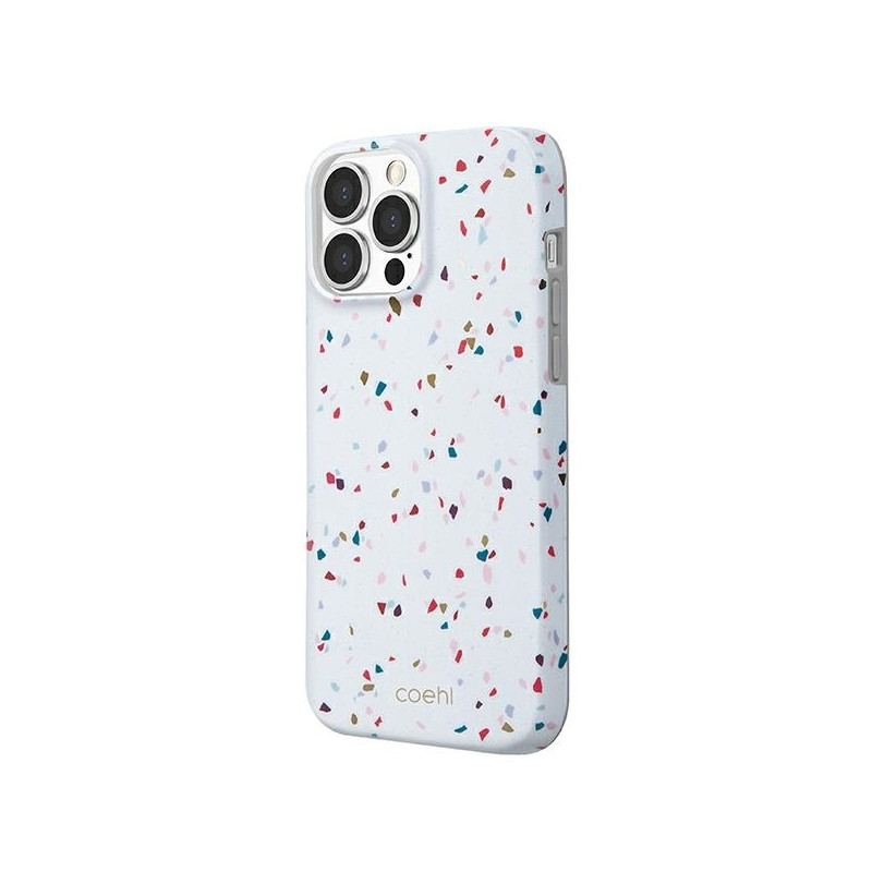 Uniq Coehl Terrazzo dėklas, skirtas iPhone 13 Pro Max - baltas
