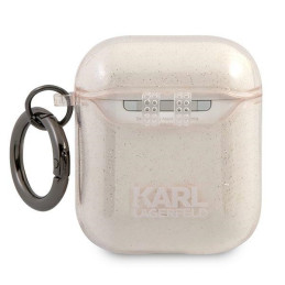 Karl Lagerfeld Glitter Karl& 39 s Head dėklas, skirtas AirPods 1/ 2 – auksinis