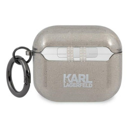 Karl Lagerfeld Glitter Karl& 39 s Head dėklas, skirtas AirPods 3 – juodas