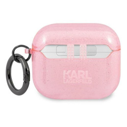Karl Lagerfeld Glitter Karl& 39 s Head dėklas, skirtas AirPods 3 – rožinis