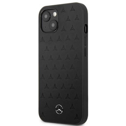 Mercedes Leather Stars Pattern dėklas iPhone 13 mini - juodas