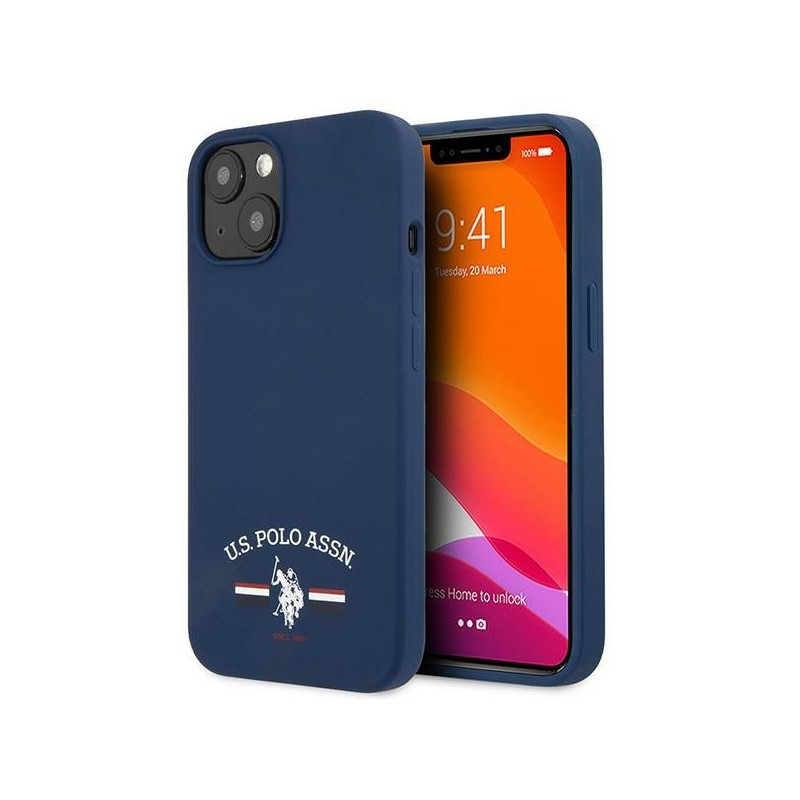 JAV Polo Assn byla Silikono kolekcija iPhone 13 mini - tamsiai mėlyna