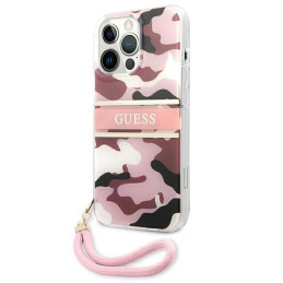 Guess Camo Strap Collection dėklas, skirtas iPhone 13 Pro / iPhone 13 - rožinis
