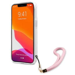 Guess Camo Strap Collection dėklas, skirtas iPhone 13 Pro / iPhone 13 - rožinis