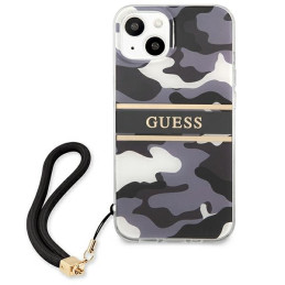 Guess Camo Strap Collection dėklas iPhone 13 - juodas