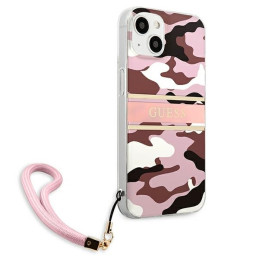 Guess Camo Strap Collection dėklas iPhone 13 - rožinis