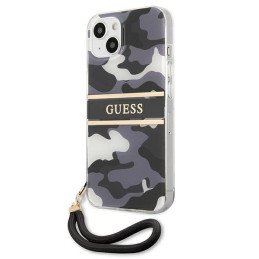 Guess Camo Strap Collection dėklas iPhone 13 mini - juodas