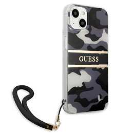 Guess Camo Strap Collection dėklas iPhone 13 mini - juodas