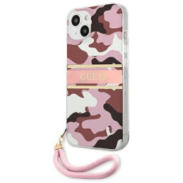 Guess Camo Strap Collection dėklas iPhone 13 mini - rožinis