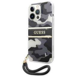 Guess Camo Strap Collection dėklas, skirtas iPhone 13 Pro Max - juodas