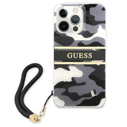Guess Camo Strap Collection dėklas, skirtas iPhone 13 Pro Max - juodas