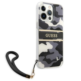 Guess Camo Strap Collection dėklas, skirtas iPhone 13 Pro Max - juodas