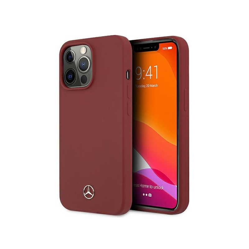 Mercedes Silicone Line dėklas iPhone 13 Pro / iPhone 13 - raudonas