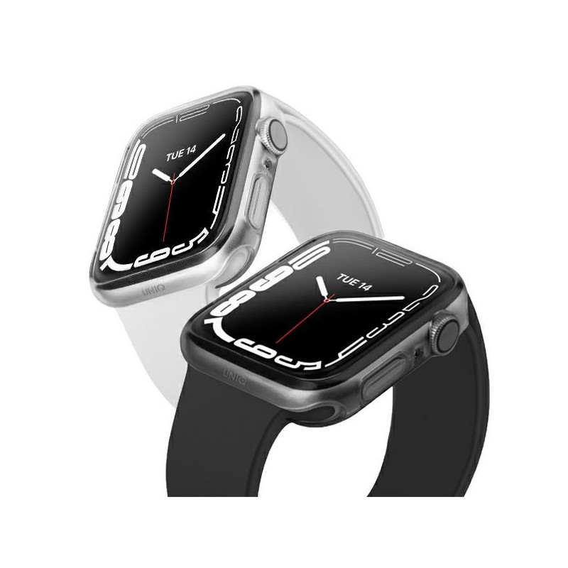 Uniq Glase dėklas Apple Watch 7/ 8 41mm 2 vnt - skaidrus ir pilkas